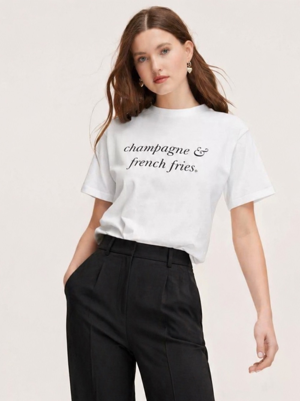 Kate Spade Target Collaboration Champagne & French Fries Graphic Tee Size Small